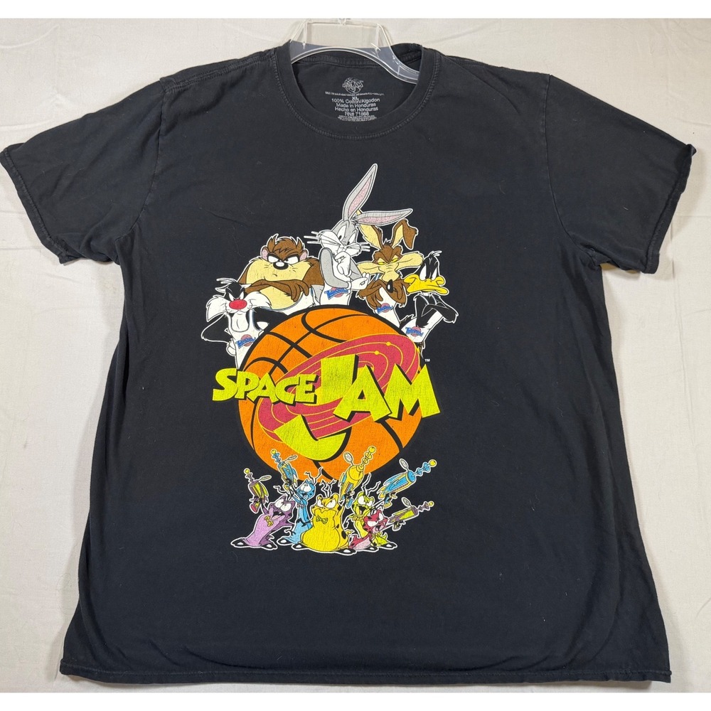 Space Jam Movie Graphic T-Shirt XL Black Looney Tunes Bugs Bunny Tune Squad Tee